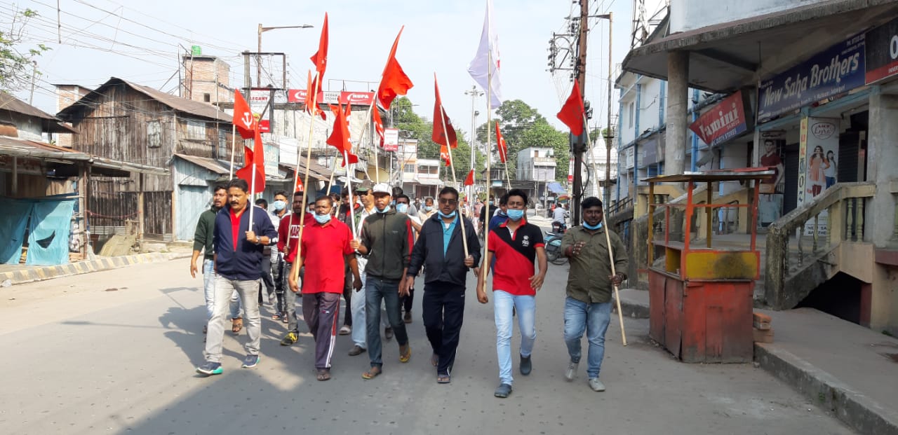 কৃষি বিলের বিরোধিতায় পথে মিছিল বামপন্থী ছাত্র-যুবদের